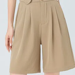 StyleCast x Revolte Women Loose Fit Mid-Rise Pleated Shorts-image-38
