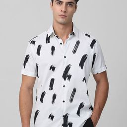 Mufti Men Abstract Printed Spread Collar Cotton Casual Shirt-picture-15