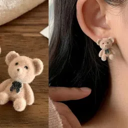 AKISON JEWELS Teady Bear Shaped Earrings-image-36