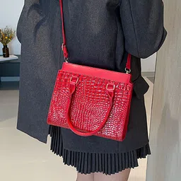 LULU & SKY Textured PU Structured Shoulder Bag with Tasselled image 2