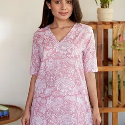 NANGALIA RUCHIRA Floral Printed Pure Cotton Tunic with Trousers-picture-28
