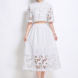 JC Collection Round Neck Top With Skirt Co-Ords Set-picture-10
