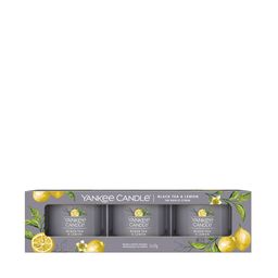 YANKEE CANDLE Set Of 3 Filled Votive Scented Candles -Black Tea & Lemon 111g image 2