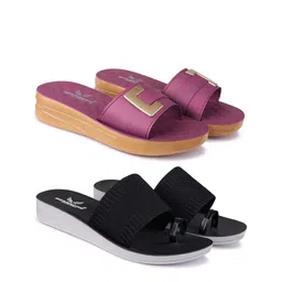 BERSACHE Set Of 2 Ultra Soft Technology Open Toe Flats image 2