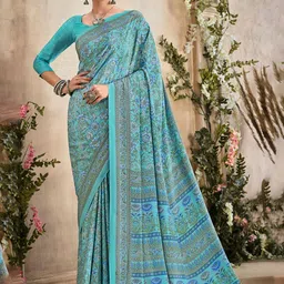 DURGA EMPORIO Floral Printed Saree With Unstitched Blouse Piece-picture-20