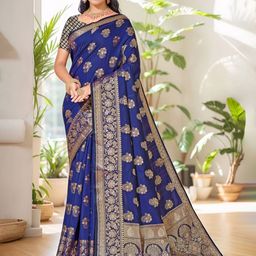 Anouk Ethnic Motifs Zari Banarasi Saree-57