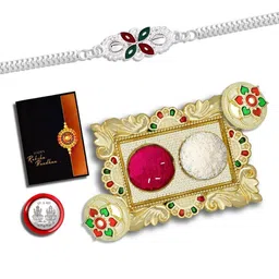 DeoDap Multi Pooja Thali Rakhi Gift Set-image-56