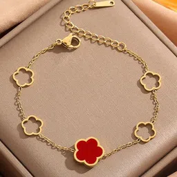 MYKI Gold-Plated Stainless Steel Opal Wraparound Bracelet-image-75