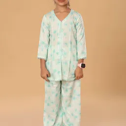 The Mini Trunk Girls Tie and Dye Regular Kurta with Palazzos-image-60