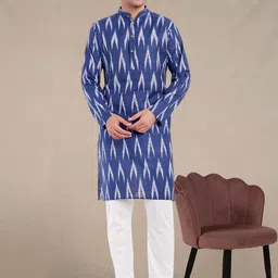 SKAVIJ Men Printed Regular Pure Cotton Kurta with Pyjamas-10
