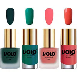 VOLO Set Of 4 Velvet Matte & Extra Shine Nail Polish - 8 ml Each - 12 - 41 - 26 - 49-52