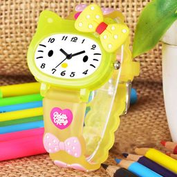 Shocknshop Girls Printed Dial & Straps Analogue Watch 339 Yellow Kitty-46
