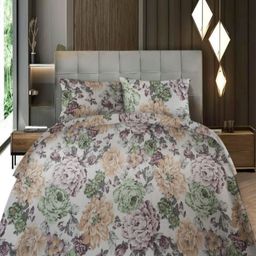 Threadwear White & Green Printed Cotton 400 TC King Bedsheet Sets - 2.75 m x 2.75 m-image-66