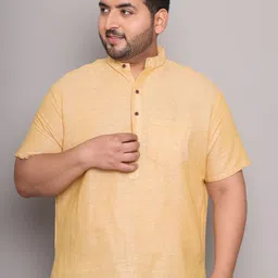 Enchanted Drapes Men Plus Size Solid Daily Cotton Straight Kurta-image-70