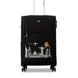 Timus Salsa Plus Soft Luggage Printed Medium Trolley Bag-2