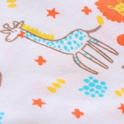 Babyhug Hooded Wrapper Lion Print Pack of 2 - Yellow and White image 5