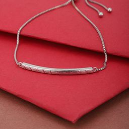 Carlton London Women Silver-Toned Brass Rhodium-Plated Link Bracelet-image-128