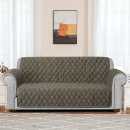 eyda Brown Velvet 3 Pieces Sofa Cover With Arms-image-35
