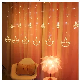 ENORMITY Yellow Diya Shape String Lights image 2