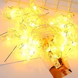 SPARK WORLD Gold Photo Clip Shaped String Lights image 3