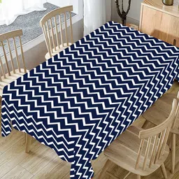 AEROHAVEN Blue 4-Seater Geometric Cotton Table Cover Cloth-29