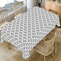AEROHAVEN Grey Geometric Printed Cotton 4-Seater Table Cover-51