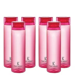 Kuber Industries Pink Set of 6 Plastic Solid Water Bottle-36