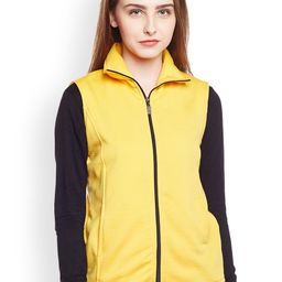 Belle Fille Women Yellow Solid Tailored Jacket-image-53
