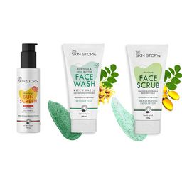 THE SKIN STORY Set Of Moringa Face Scrub, Sunscreen & Face Wash - 200g + 100ml-25