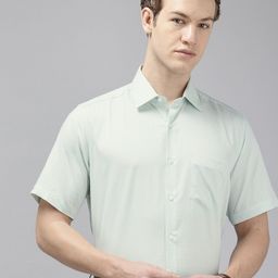 Van Heusen Custom Geometric Self Design Pure Cotton Formal Shirt-image-88