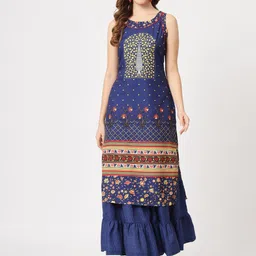 Pannkh Round Neck Floral Printed Straight Kurta-image-67