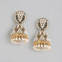 Anouk Gold Plated Pearl Studded Jhumkas Earrings-21