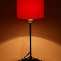 Devansh Red & Black Solid Traditional Table Lamp-26