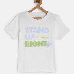 METRO KIDS COMPANY Boys White Typography Printed T-shirt-image-94
