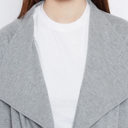 Hypernation Grey Solid Open Front Shrug image 3