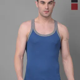 Dollar Bigboss Men Pack of 3 Premium Cotton Racerback Styled Gym Vest MBB-10-PO3-CO1-S24-13