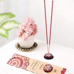Iris Brown 3 Pcs Jatamansi Fragrances  Incense Sticks With Mirror Holders-15