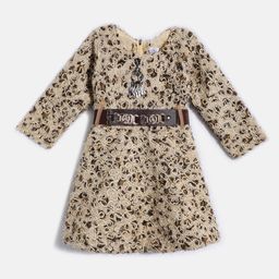Aarika Floral Woollen A-Line Midi Dress With Belt-picture-38