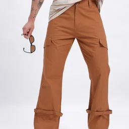 glitchez Men Relaxed Fit Strap Detail Cargo Style Trousers-picture-39