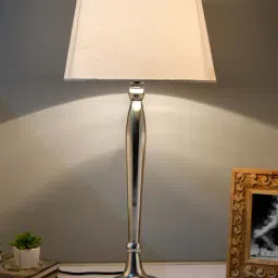 Homesake Silver Royal Ovoid Chrome Lamp with White Drum Shade (Bulb Included) - Set of 1-17