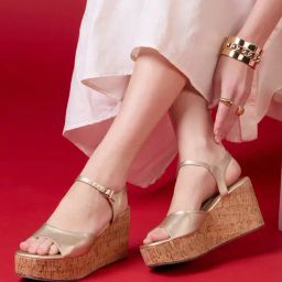 Inc.5 Women's Golden Ankle Strap Wedges-image-61