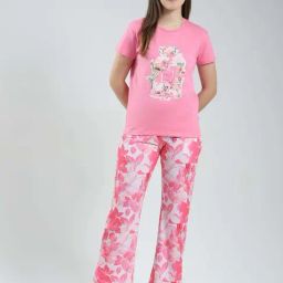 Monte Carlo Pink Regular Fit Printed Night Suit-image-37