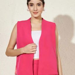 Brinns Pink Regular Fit Waistcoat-image-91