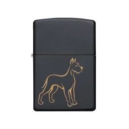 Zippo Black Brass Great Dane Design Windproof Pocket Lighter-31