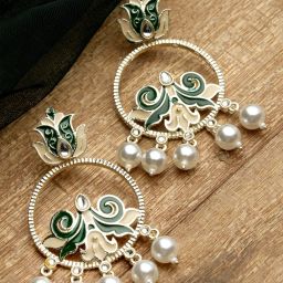 Karatcart Green Drop Earrings for Women image 1