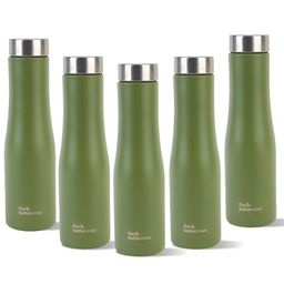 The Better Home Green 5 Pieces Brand Logo Printed Stainless Steel Water Bottles-1 L Each-52