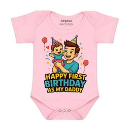 Arvesa Papa First Birthday With Me Printed Bodusuit-image-63