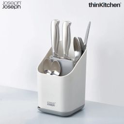 Joseph Joseph Dark Grey Silicone Dock Cutlery Drainer and Organizer image 3