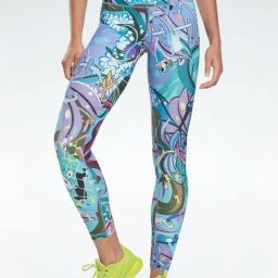 Reebok Blue Printed Sports Capris-picture-23