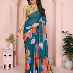Panzora Floral Poly Georgette Ready to Wear Saree-18